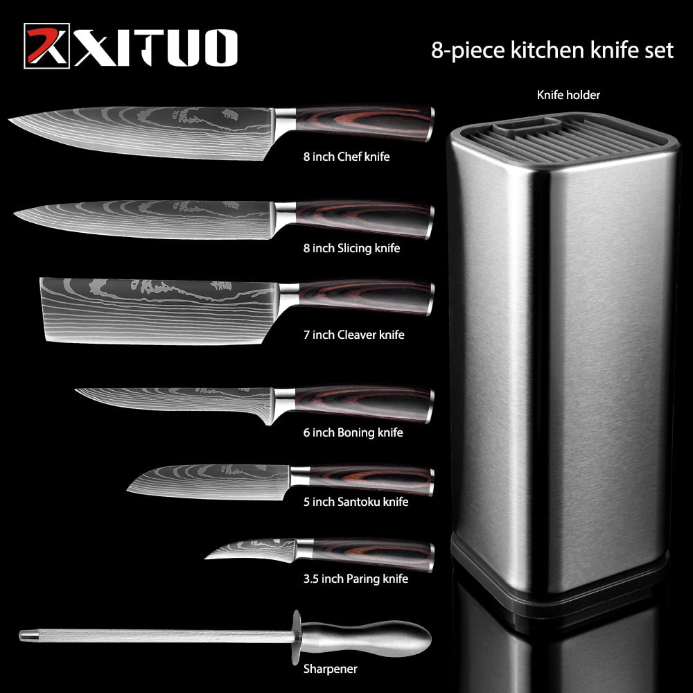 Custom Logo 3 Pieces Sharp Cutters Set High Quality Japanese Damascus Steel  Cleaver Santoku Paring Kitchen Chef Knives Set - Buy Custom Logo 3 Pieces  Sharp Cutters Set High Quality Japanese Damascus